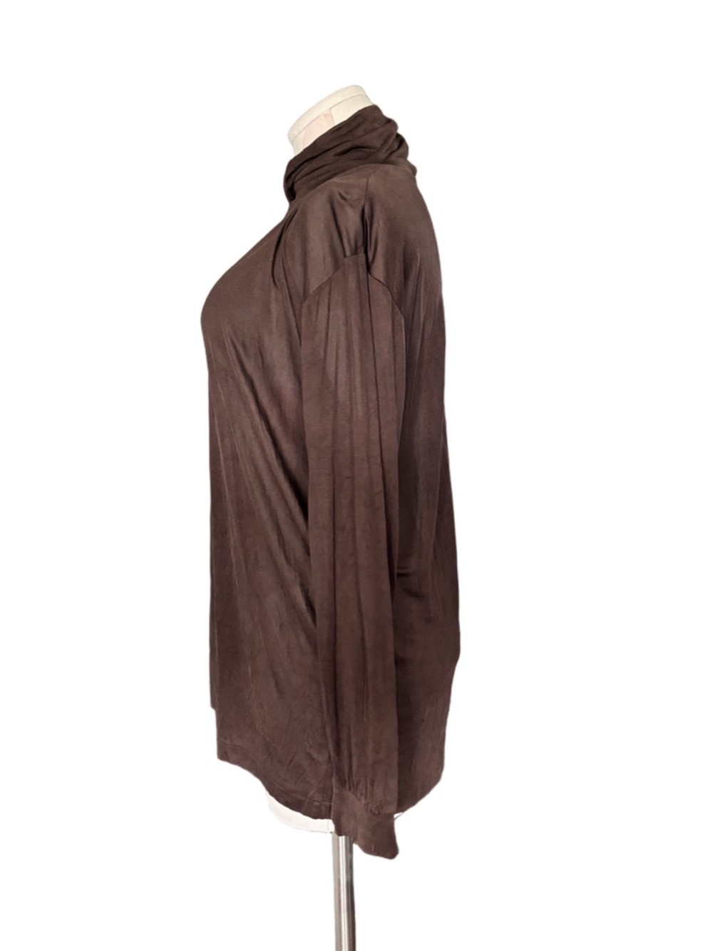 Y2K Sheer Silk  Baselayer 100% Pure Silk Turtleneck set of 2-- Brown Orange - XL - Picture 10 of 11